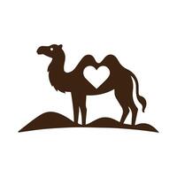 a camel with a heart shape in the middle vector