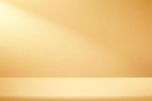 Pastel Yellow Background Empty Room Studio with table. Space for selling products on the website. illustration. vector