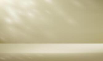 Background Beige Studio with Shadow Leaves. Space for selling products on the website. Empty room with shadow leaves. vector