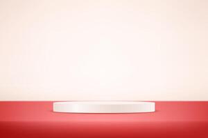 Pink background 3d with white podium. Empty room with light effect. Space for selling products on the website. illustration. vector