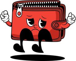 Sad animated red wallet vector