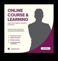 Online learning platform offering flexible courses vector