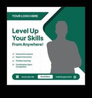Online skill learning platform graphic vector
