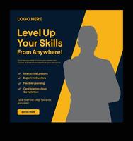 Level up your skills with online courses vector