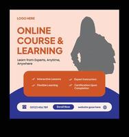 Online course promotion graphic vector