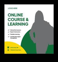 Online course and learning promotional graphic vector