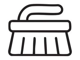 Black outline of cleaning brush icon isolated on white background, graphic illustration. concept of cleaning, hygiene, home chores, housekeeping, design element vector