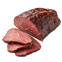 a sliced roast beef on a transparent background png