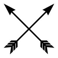 Two Black Arrows Crossed Design Element Simple Bold Graphic Tribal Style Illustration vector