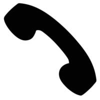 Bold Black Silhouette of a Classic Telephone Handset on White Background Simple Graphic Design vector