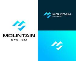 Logo design about MS letters mountain monogram. vector