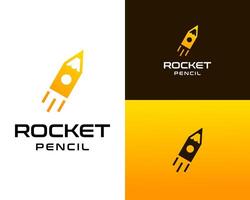 Logo design about a pencil and a rocket. vector
