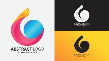 Modern Vibrant Dynamic Colorful 3D Gradient Abstract Energy Flow Swirl Sphere Logo Symbol Design with Blue Orb vector