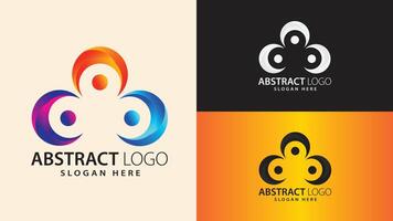 Creative Minimalist Modern Gradient Crescent Shape 3D Abstract Circular Unity and Connection Logo Design vector