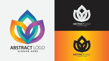 Modern Vibrant Multicolor Geometric Gradient Petal Floral Lotus Style Tech Branding Abstract Logo vector