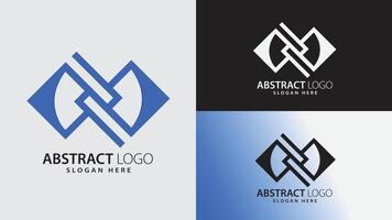 Modern Futuristic Minimal Interconnected Abstract Digital Blue Tech Company Logo and Symbol vector