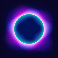 Round neon glow design on dark background vector