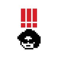 8 bit design exclamation mark surprise shock act with male man boy face cartoon. vector