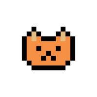 Minimal 8 bit of cat kitty pet kitten character decor cute. vector