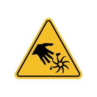 ISO Prohibition Sign, Finger or Hand Cutting with Rotating Blade by Accident vector