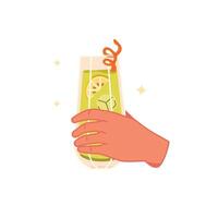 Lemonade cocktail in a glass vector