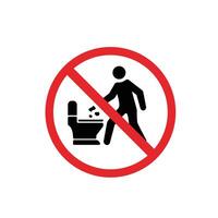 sign not allowed to litter in the toilet with a circle symbol. prohibition sign vector