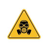 Radiation hazard signs set. Mask symbol due to polluted air on background. Flat illustration. Collection vector