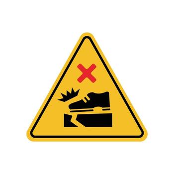 Warning sign do not step on the yellow triangle board. Emergency sign Suitable for posters and web icons vector