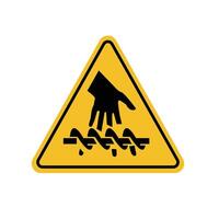 SO Prohibition Sign, industrial hazard. Cutting Finger or Hand with Rotating Screw Drill. Suitable for posters and web icons vector