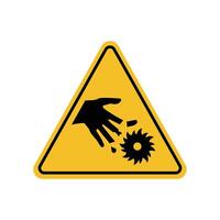 ISO Prohibition Sign, Finger or Hand Cutting with Rotating Blade by Accident Suitable for posters and web icons vector