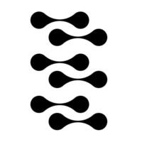 Metaball Connect Dots icon, abstract geometric shape. Connected round blobs. vector