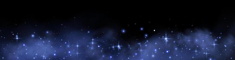 Blue glittering dots, particles, stars magic sparks. Glow flare light effect. Blue luminous points. particles on black background. vector