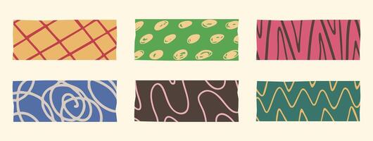 A Set of Washi Tapes Handdrawn Pattern vector