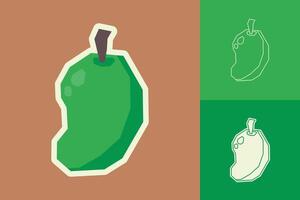 Mango Sticker Set with Cutout Style vector