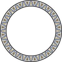 colored round classical ornament of the renaissance era. Circle, ring european border, style frame. vector