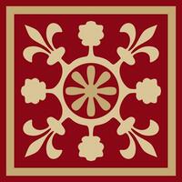 gold and red ancient Roman ornament elements. Classic European part pattern vector