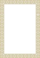 square gold ancient Russian ornament. Slavic rectangle, border, frame. Paint royal chambers. vector