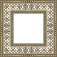 square gold and black ancient Russian ornament. Slavic rectangle, border, frame. Paint of the royal chambers. vector