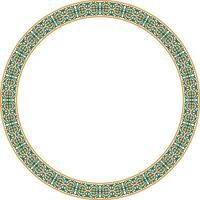 colored round Kazakh national ornament. Ethnic pattern of the Great Steppe, Mongols, Kyrgyz, Kalmyks, Buryats. circle, frame border. vector