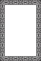 square european black monochrome ornament. Rectangular pattern, circle, ring of the Middle Ages. Revival border. Decorations of palaces churches. vector