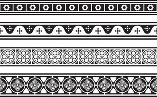 black monochrome square gothic ornament. Medieval European silhouette, rectangle, border. Classic pattern Angles, Saxons, Franks. vector