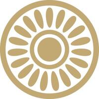 round Assyrian gold ornament. Circle, border, frame of Mesopatamia. Pattern, ring ancient East. vector