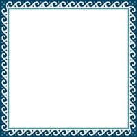 colored classic Greek square ornament. Rectangle of Ancient Greece and Roman Empire. Byzantine painting of walls, and ceiling vector