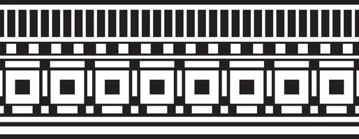 endless Assyrian black monochrome ornament. Seamless border, Mesopatamia frame. Pattern ancient East. vector