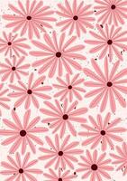 Playful pink daisies in a fun seamless layout. Clean shapes and hand drawn vibe for joyful designs. vector