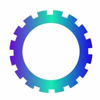 Digital Style Round Badge with Gradient vector