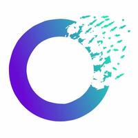 Grunge Brush Circle Frame with Gradient vector