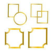 Abstract Gold Line Frame Set vector