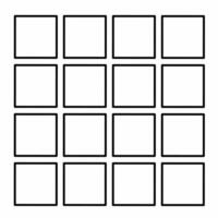 Hand Drawn Square Grid 4x4 Frame vector