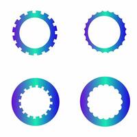 Neon Tech Ring Badge Bundle vector